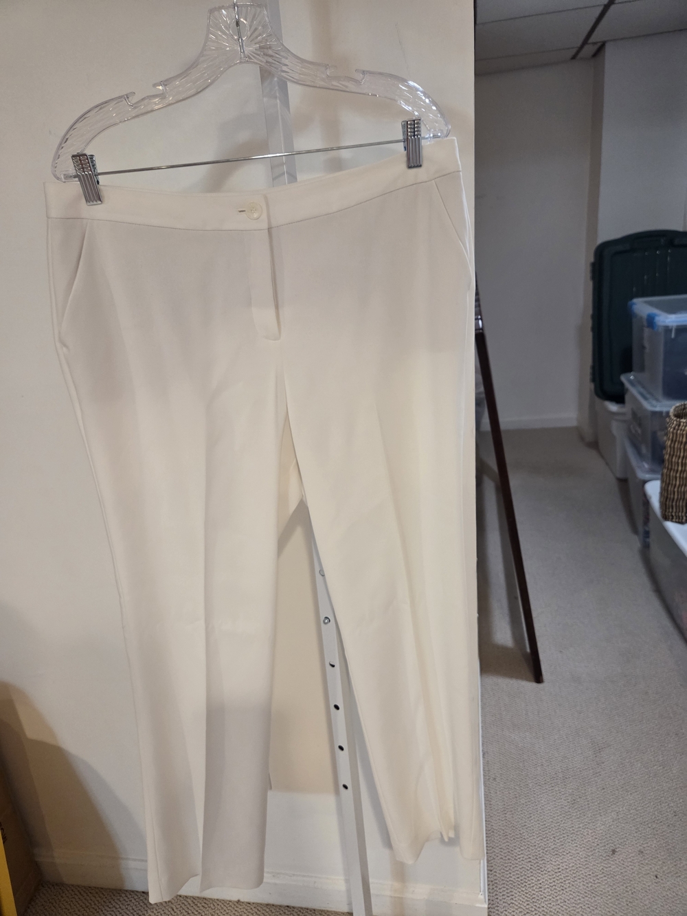 Ivanka Trump White Straight-Leg Trousers